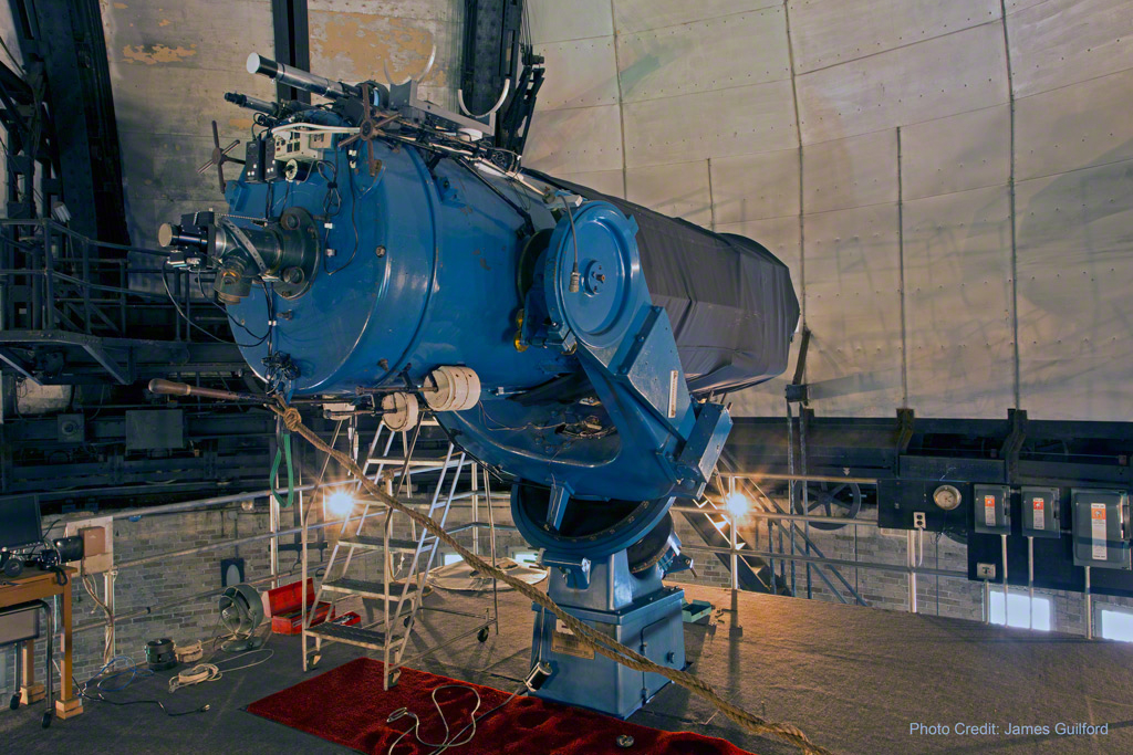 Photo: Perkins 1941 Fecker telescope. Photo by James Guilford.