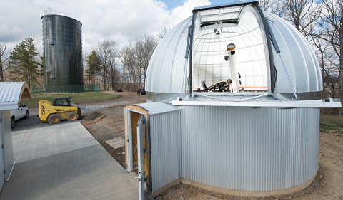 Observatory Dome open with Fecker Telescope Visible. Credit: Ohio University